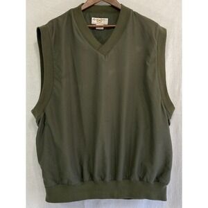 Byron Nelson Eleven Straight Mens XXL Olive Green Golf Wind Vest Mesh Lined